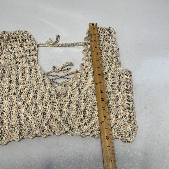Handmade Crochet Crop V Neck Top Vest Woman Small Tank Boho Festival - Picture 8 of 8
